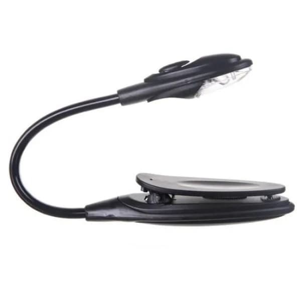 Leselampe med LED og klips - Svart