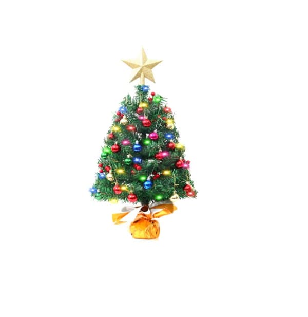 1 stk. Multicolor Mini Kunstig Juletræ, Mini Juletræ