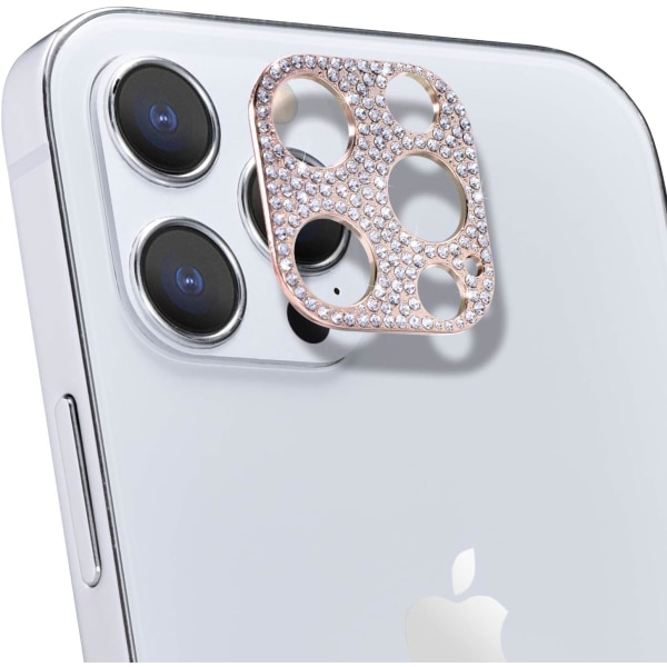 Bling kamera (roseguld) rygbeskytter til iPhone 12 Pro Max Cam