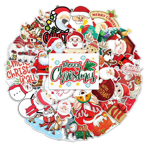 50 Christmas graffiti holiday stickers, skateboard waterproof sti