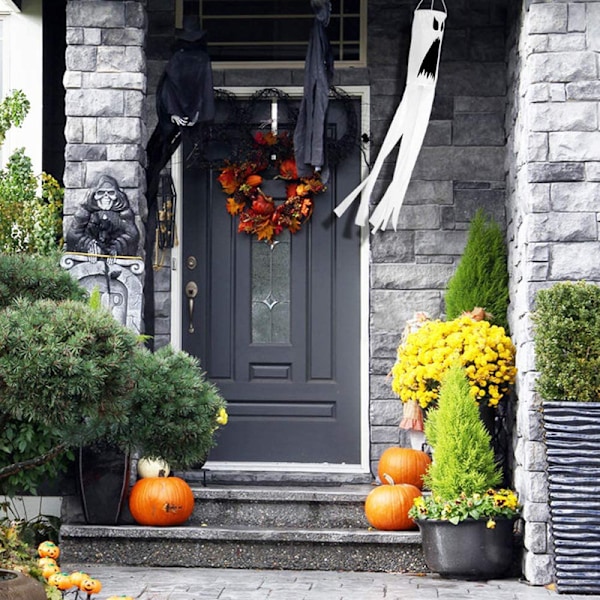 2 kpl Halloween-kurpitsa-aave tuuliviirilippu Halloween ulkoilma