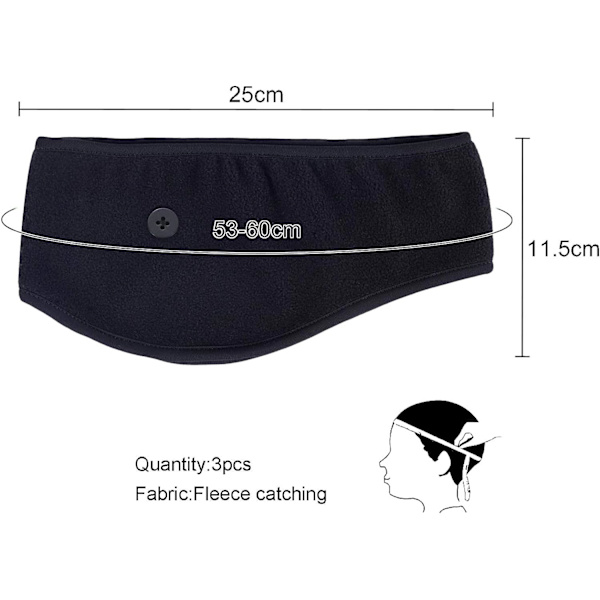 3 deler øre pannebånd med knapp Polar Fleece,Unisex Vinter Spor