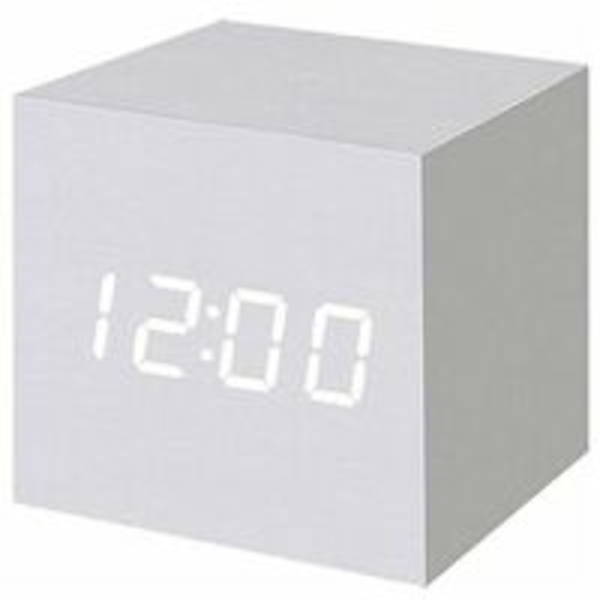 1 stk. tre LED digital vekkerklokke, digital kubisk klokke med
