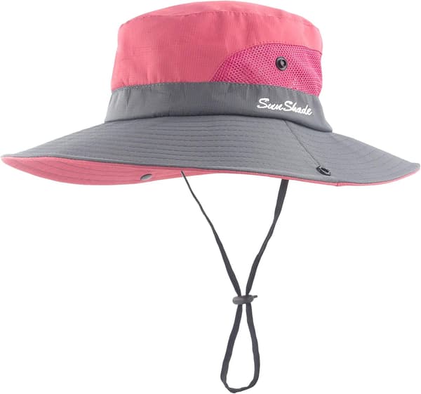 Dame Hestehale Solhat UV Beskyttelse Foldbar Mesh Bred Skygge Be