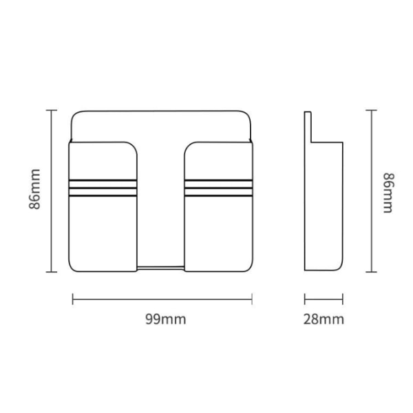 99*28*86mm, (Grå) 4 st Väggmonterad Klistra-typ Förvaringshållare Mu