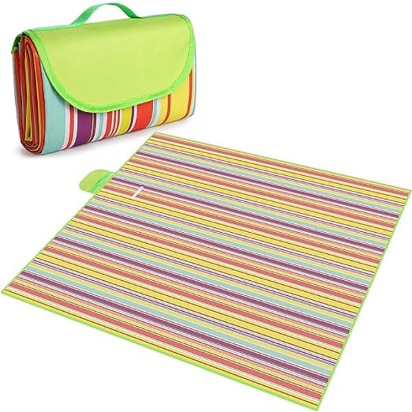 1 stk. Picnictæppe 200 x 200 cm, vandtæt og vaskbart picnictæppe