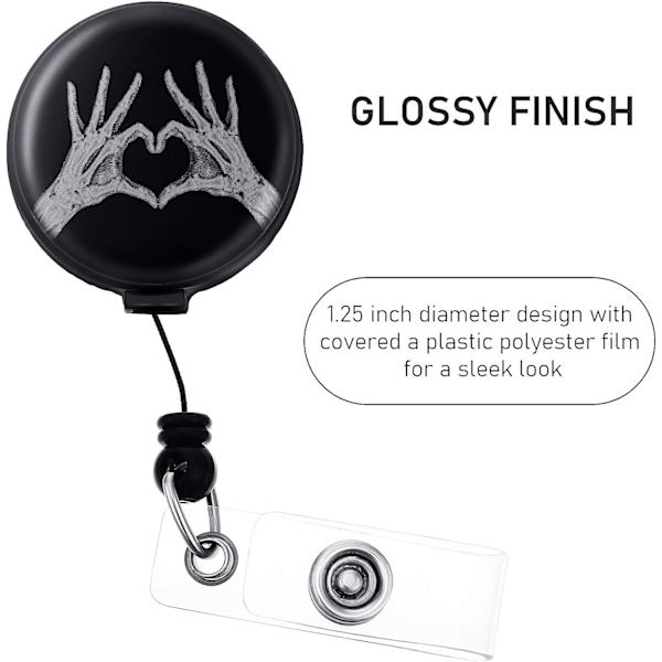 3 stk. X-Ray Badge Reel Retractable Hands X-Ray Heart Nurse Nam