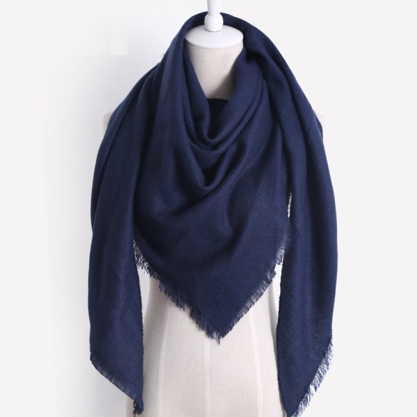 Tibetansk blå, halsduk fyrkantig sjal, bomull dam höst och vinter