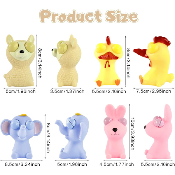 Anti-stressleksak 4 delar Pop ping Out EyesToys Squishy Squeeze To