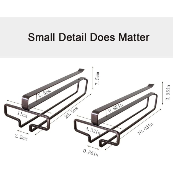 Svart 2-pack vinglashållare för skåp