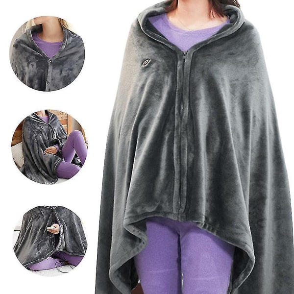 Heated Electric Blanket Warm Shawl Electric Heating Plush Throw B