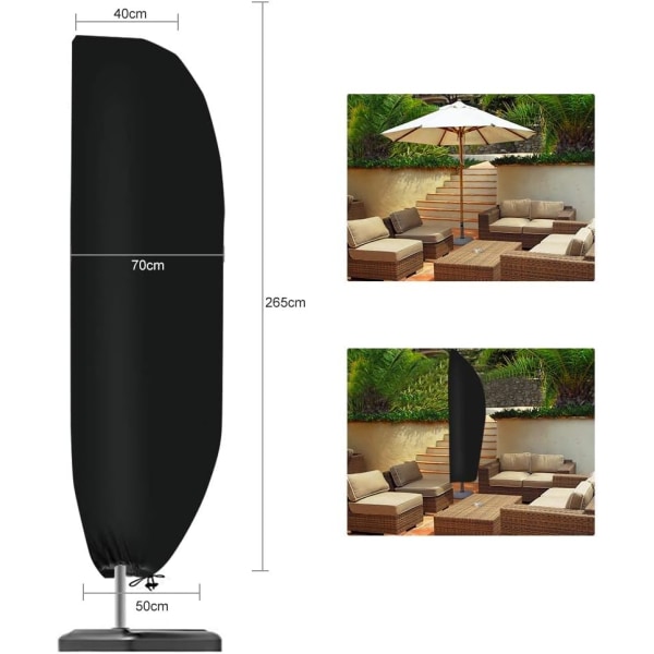 265cm (50*70*40cm) 3m Vattentät Fribärande Parasolskydd Banan