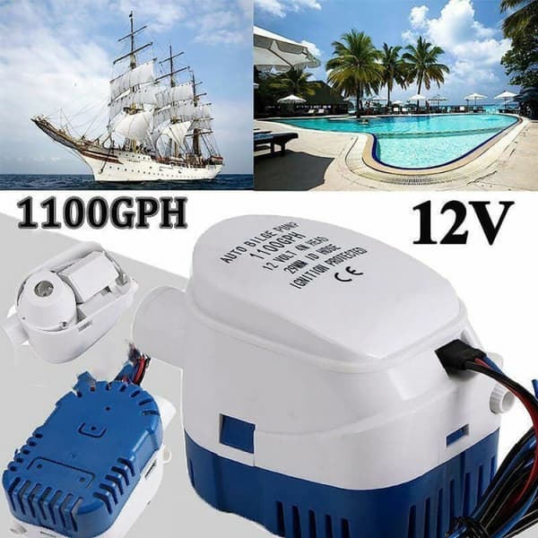 Länspumpar, automatisk länspump 12 V 1100 GPH länspump