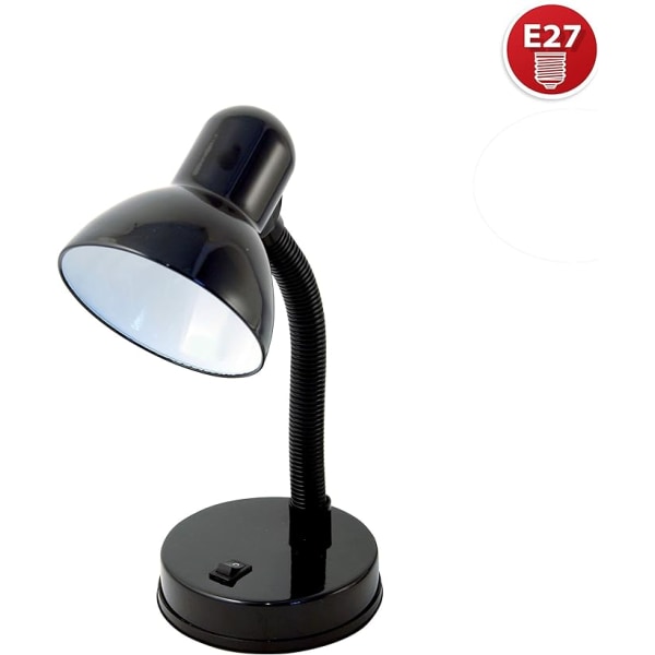 Klämlampa, Bas för E27-lampa, LED-kompatibel, Flexibel arm, med