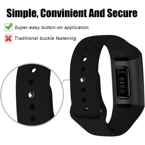 Fitbit Charge 3-rem / Fitbit Charge 4-rem, Klassisk justerbar S