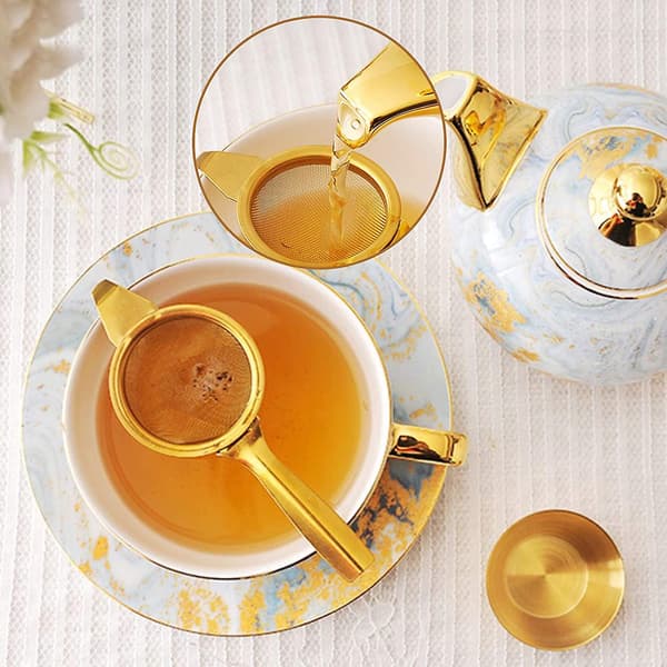 Te-sil for løs te, te-infuser for løs blad, rustfritt stål