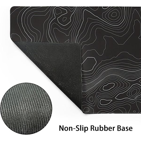Toographic Contour Black XL Gaming Mouse Pad Extended Geographic