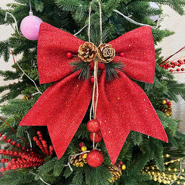 Julband rosett, julglitter rosetter, stor julgran