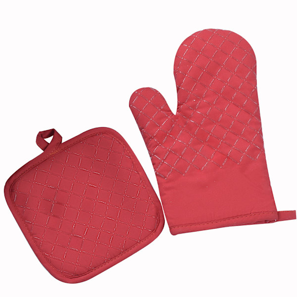 4PCS Ovnshansker og Grytekluter, Varmebestandige Bomullsovnshansker