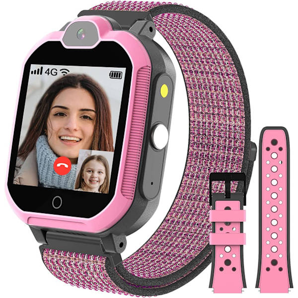 Rosa, premium 4g barnklocka smartklocka GPS barnklocka
