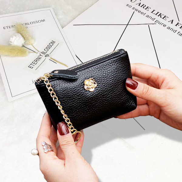 2PCS Zipper Wallet Ladies Steam Wallet BLACK Black