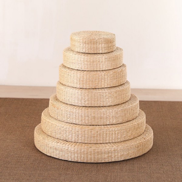 Rustiikkinen olkikoristetyyny - meditaatioistuin - pouf - tattari - kodin sisustukseen 40X40X6cm-12 tuumaa