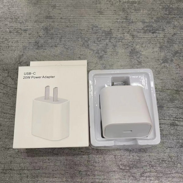 iPhone hurtigoplader USB-C strømadapter 20W + 2m kabel hvid (1 stk
