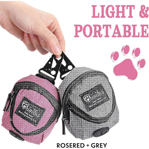 2 stk. hundepose dispenser, bærbar Oxford stof hundepose med C
