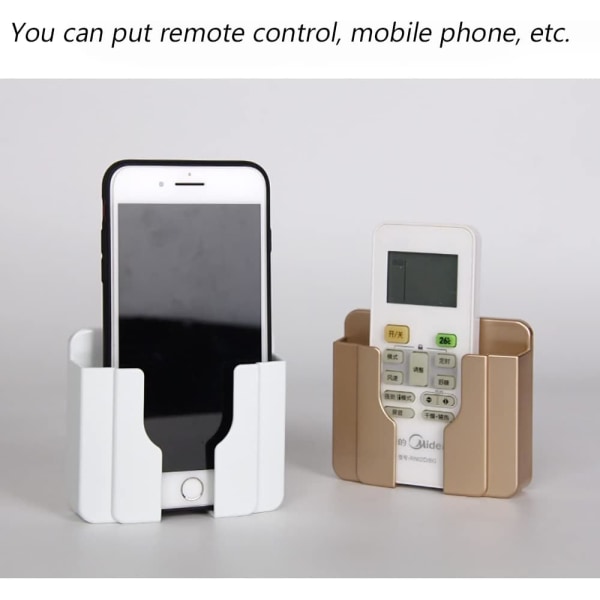 4 delar självhäftande förvaringsbox för fjärrkontroll mobiltelefon Holde