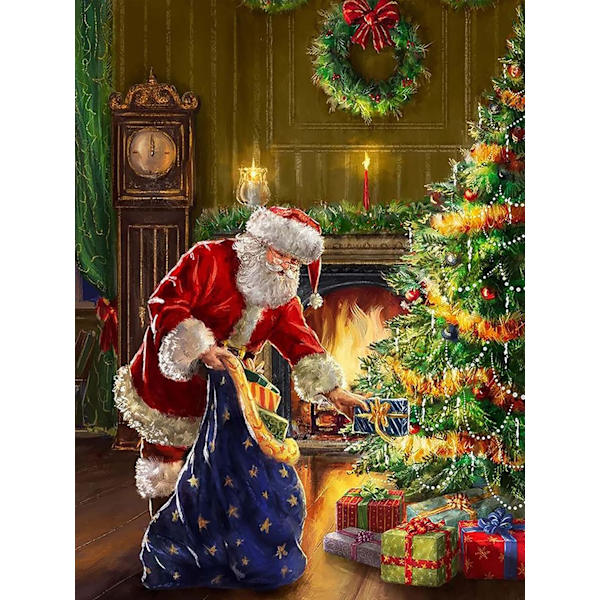 5D Diamantmaleri Kits Julemand, Juletræ DIY Broderi