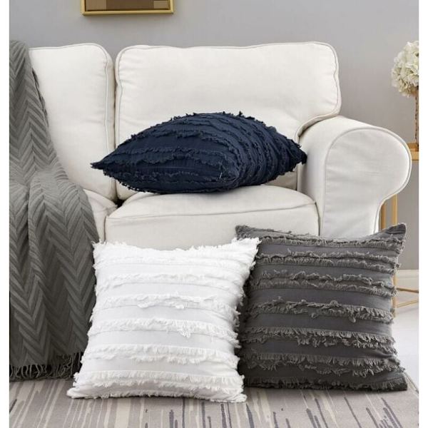 Set med 2 45 x 45 cm, Elfenbensvita kuddfodral för soffa soffa Ch
