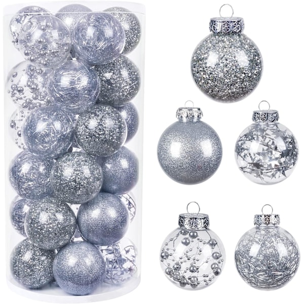 30 Pieces Christmas Decorations Balls, 5 Styles Gold Christmas Tr