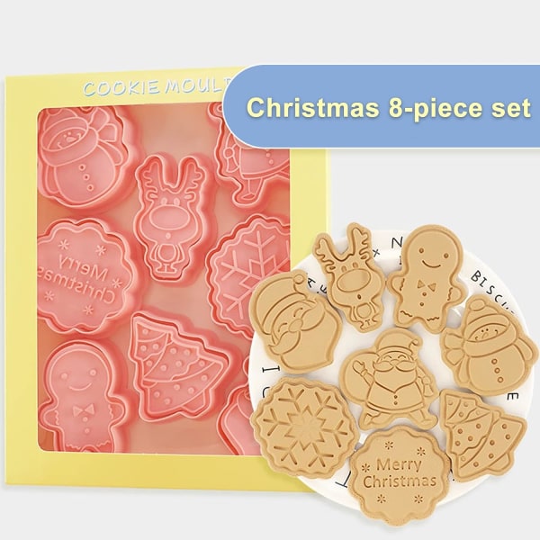 8-delars 3D-pressad julform för pepparkakor - pepparkaksgubbe,