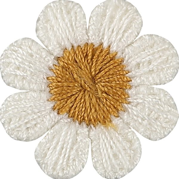 20 ark/batch små blomsterbroderidekaler, off-white tredimensionella