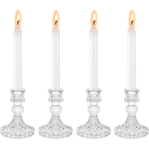 4 lasista kynttilänjalkaa Koristeellinen kynttilänjalka Kynttilänjalka kartiomainen