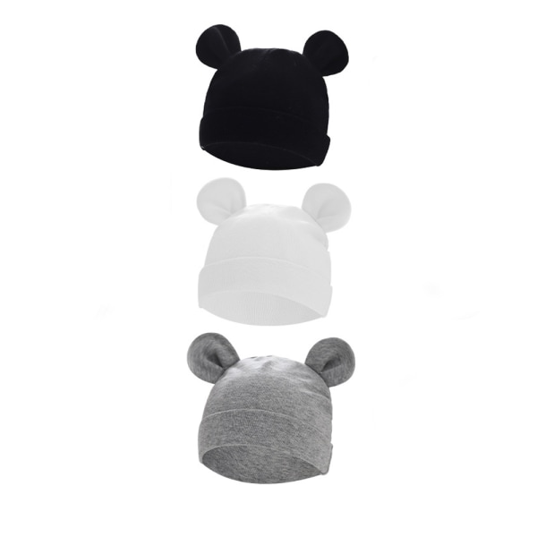 Newborn Baby Hat Bear Ears Pojkar Flickor Beanie Bomullsmössa för Newbo
