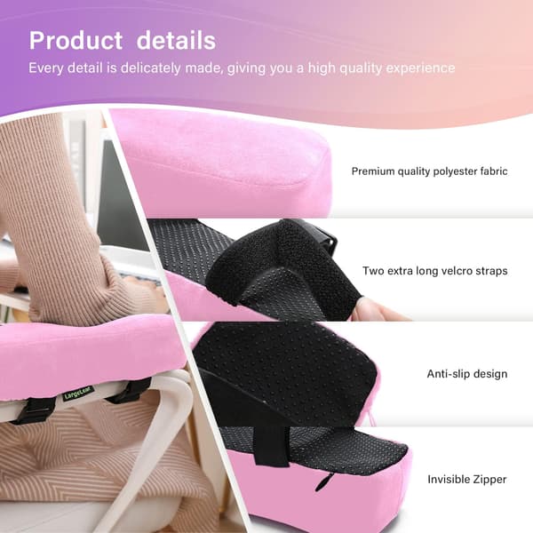 2st（rosa） 5CM extra tjocka stolararmstödskuddar Armbågskudde Pr