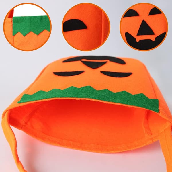 8 stk Gresskar Godteriposer Halloween Gresskarpose Bærbar Tre-