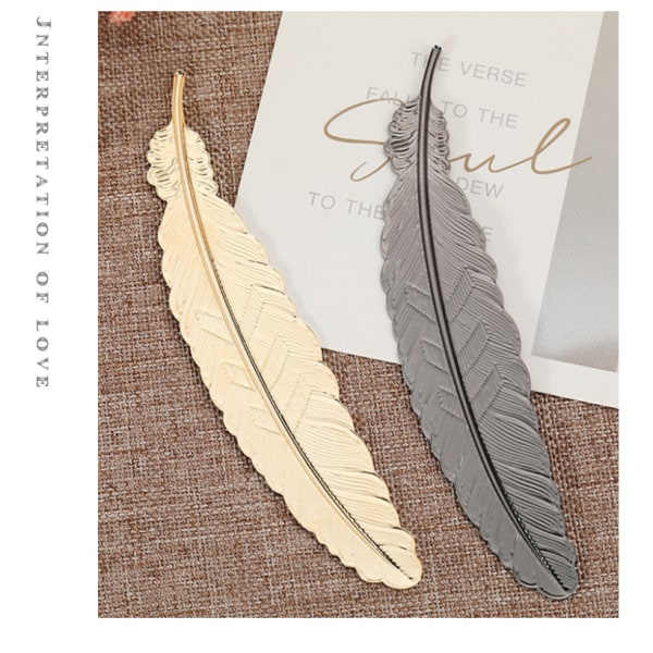 9kpl Elegant Metal Feather Kirjanmerkit Simple Feather Shape Metalli