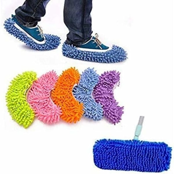 Paket med 5 par (10 stycken) multifunktionella mikrofibertofflor