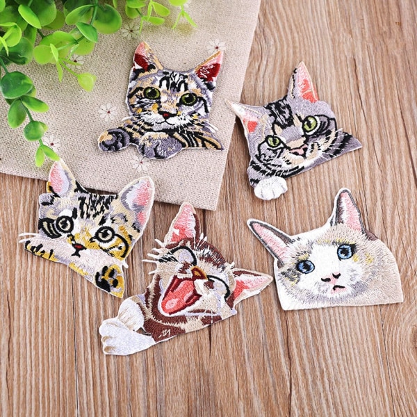 Iron-on Patches, 9 STK Super Cute Cat og Iron-on Patch Sy-on Pa