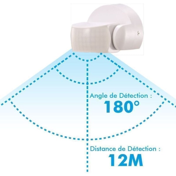 IR Väggrörelsesensor + Fjärrkontroll IP65 Vit