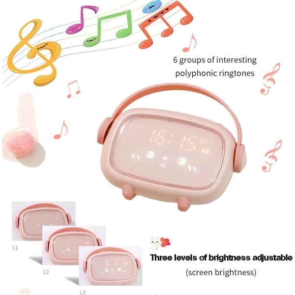 Kids Alarm Clock, LED Digital Alarm Clock, Wake Up Light & Night Li