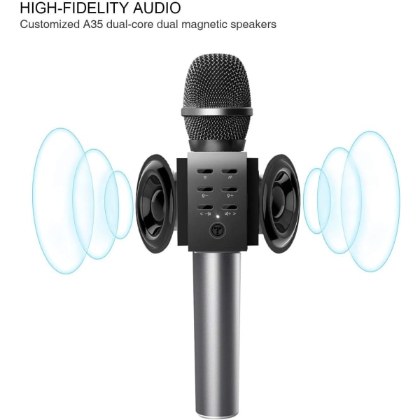 Trådlös Bluetooth karaokemikrofon, högre volym 10W power, M