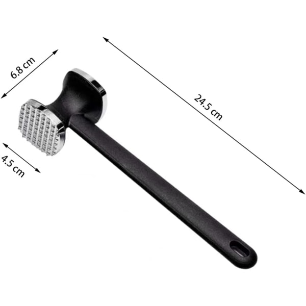 2PCS rustfritt stål kjøttmørner, dobbeltsidig kjøtthammer for