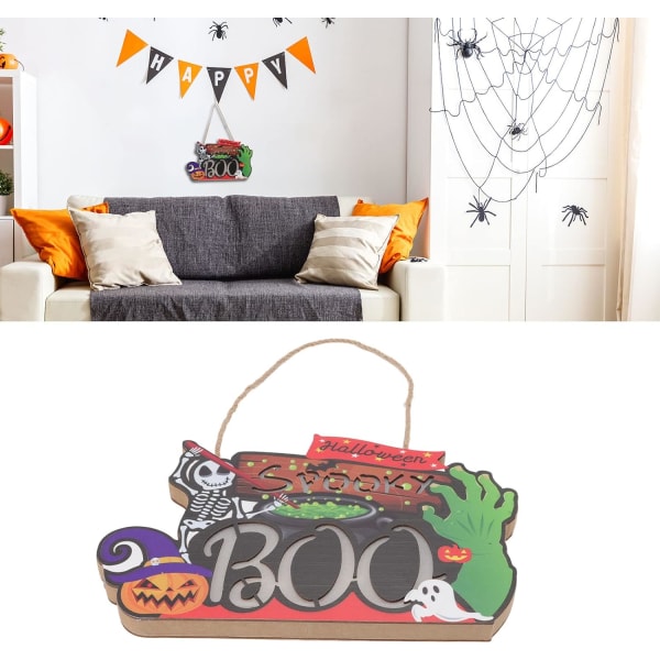 1 st (C) Halloween-dekor, Halloween Boo-skylt för ytterdörren, barn
