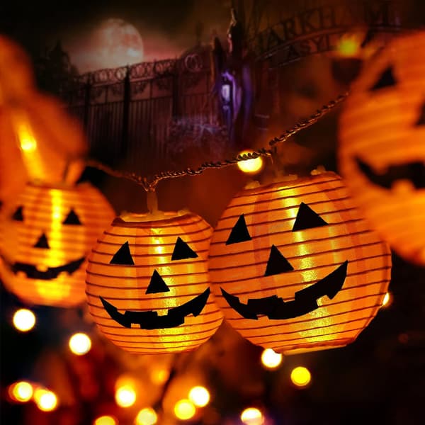 Halloween græskar lyskæde, 2M 10 LED orange efterårsguirlande