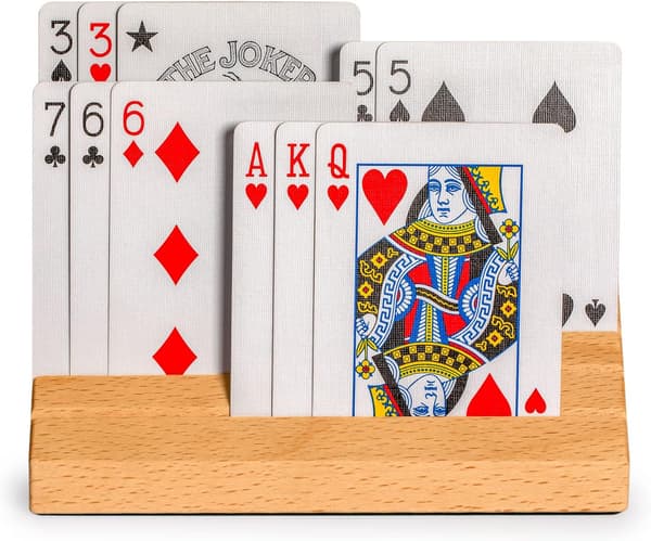 Sett med 2 Imports Standard-Size Solid Beechwood Playing Card Holde