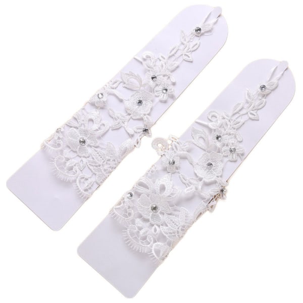 Ny Bryllupstilbehør Fingerless Sequin Rhinestone Bryllup Lac