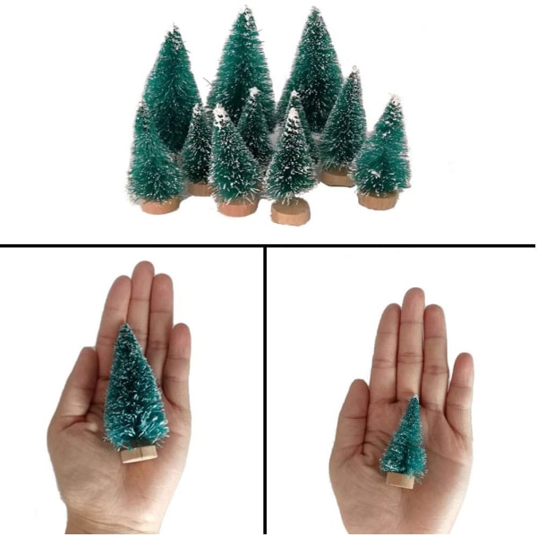 (3.5/4.5/6.5/8.5cm) 50 stk Mini Juletre Gran Kunstig Chri